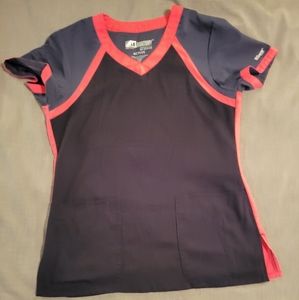 Grey's Anatomy Black/Grey/Pink Scrub Top
